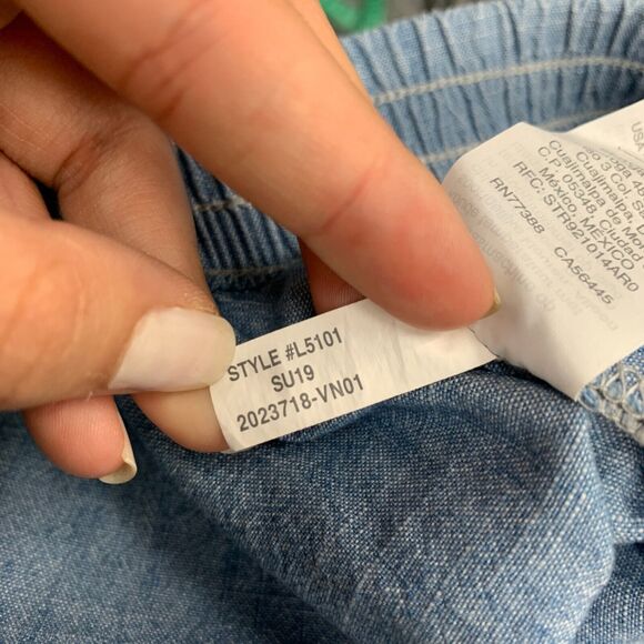 Madewell Pull On Shorts Womens XXS 2XS Chambray Side Tie Stretch Waist Cotton - Picture 11 of 14